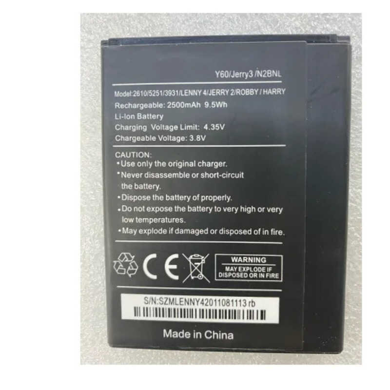 ▥ Ruixi แบตเตอรี่2500มิลลิแอมป์ต่อชั่วโมงสำหรับ Wiko 2610 5251 3931 Lenny Jerry 2 Robby N2bnl Y