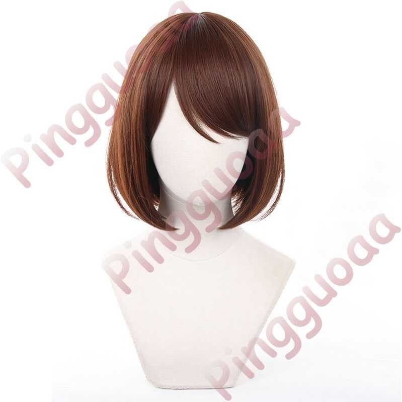 Jujutsu 【*gguoaa】Anime Kaisen Leiri Shoko Cosplay Wig 32Cm Dark Brown Bobo Wig Short Hair Heat