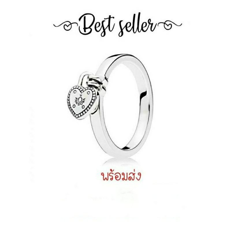 (ของแท้100%)Pandora  silver  ring**แหวนโลโก้หัวใจ
