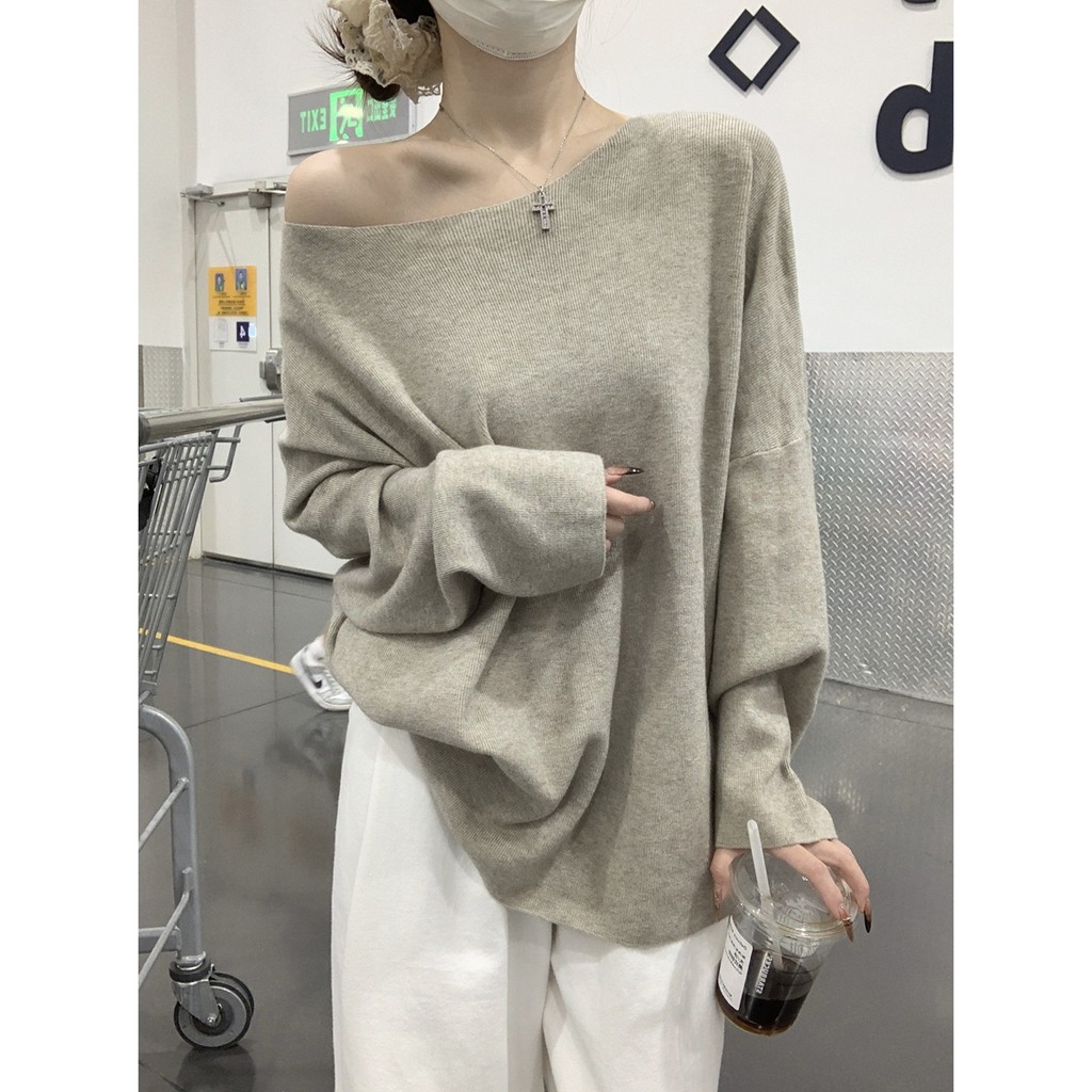 81121 Loose Off-the-Shoulder All-Match Long-Sleeve