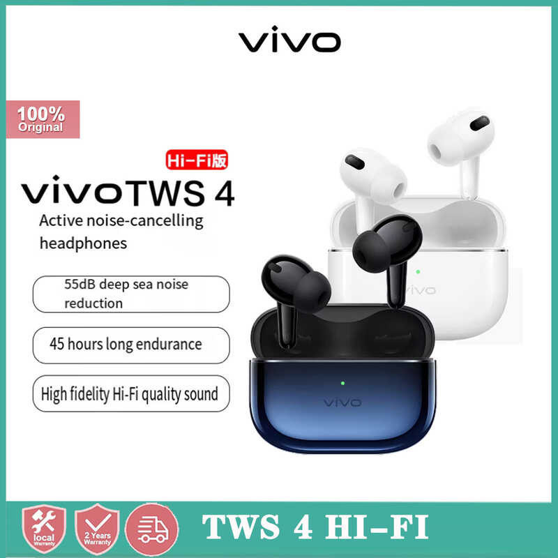 4 Vivo TWS Hi Fi Bluetooth true wireless earphones with high fidelity sound quality and deep sea no