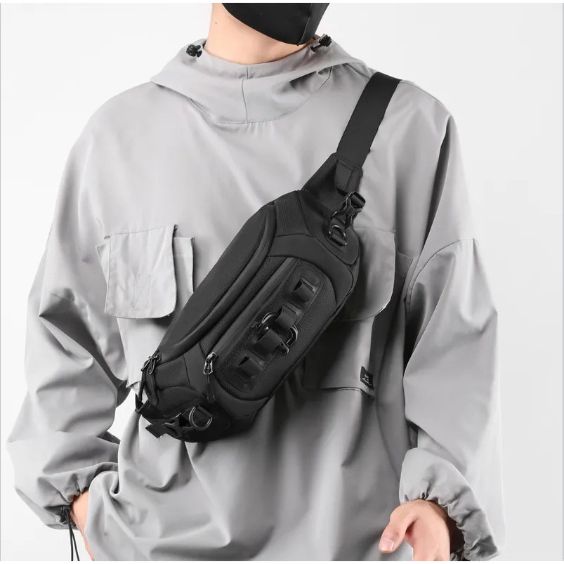 กระเป๋าคาดหน้าอกลายพราง Mens - ยุทธวิธีความจุขนาดใหญ่ Cool & Functional สําหรับกลางแจ้ง สไตล์ Travel & Street!