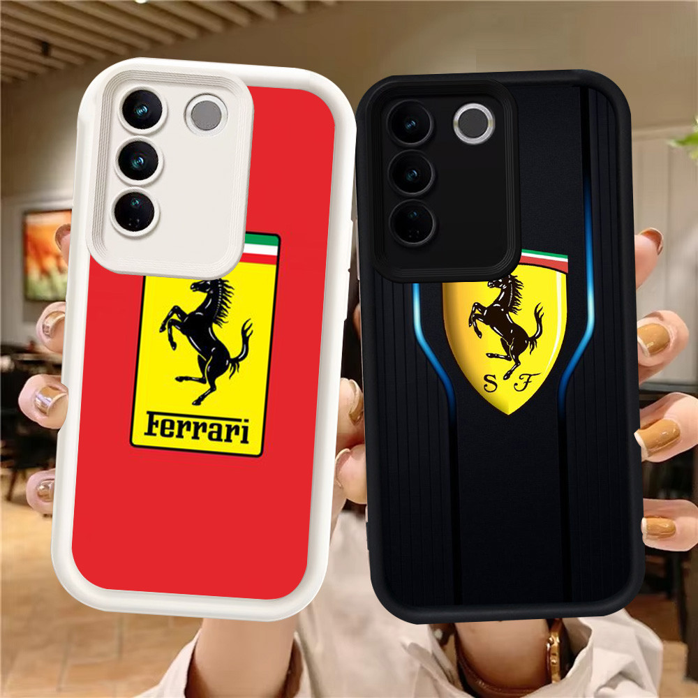 Z-46 Ferrari เคสสีขาวสีดําสําหรับ VIVO Y81s V29E V29 Y81 Y100 Pro Case