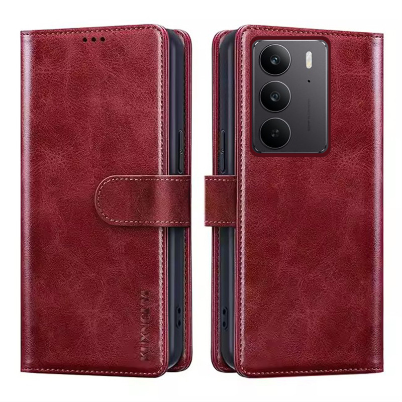 กระเป๋าสตางค์เคสโทรศัพท์สําหรับOPPO Reame C75 C75x 4G 14X 14 5Gพร้อมผู้ถือบัตรแม่เหล็กหนังพลิกขาตั้ง