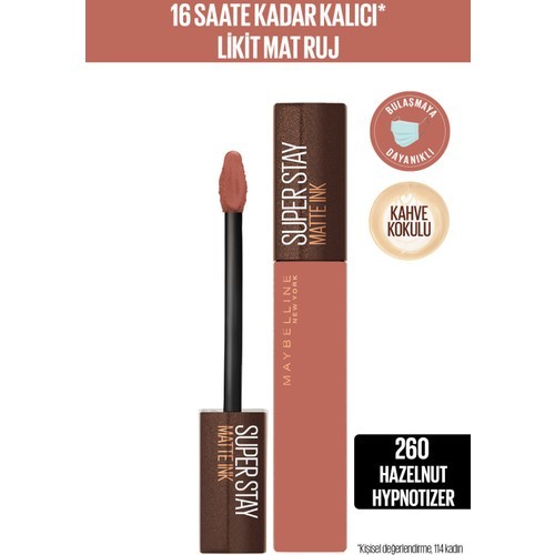 MAYBELLINE NEW YORK Super Stay Matte Ink Limited Edition Color:260 HAZELNUT HYPNOTIZER ลิปสติก 5ml