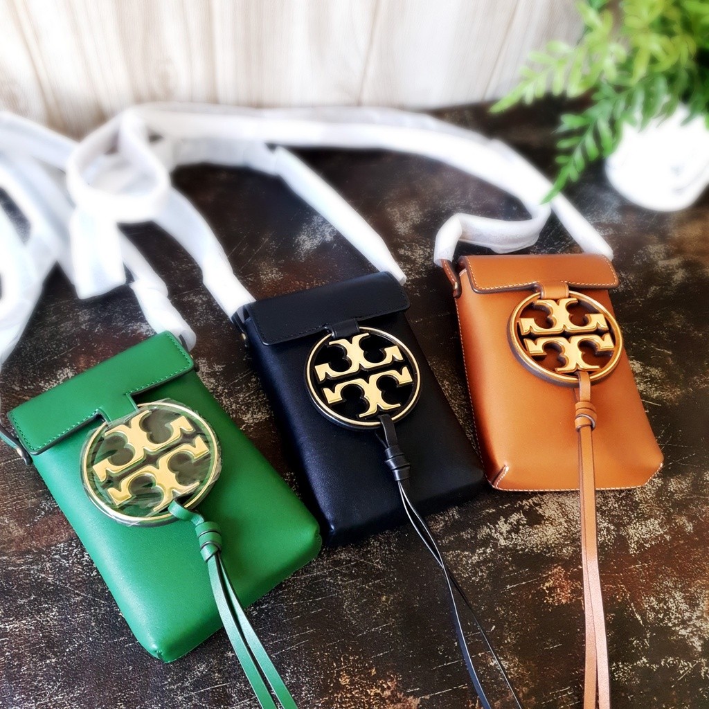 ♞,♘แท้ นำเข้าจาก USA : Tory Burch Miller Metal Phone Crossbody พร้อมส่ง กระเป๋าใส่โทรศัพท์ กระเป๋าส