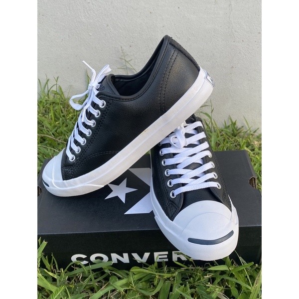 ในสต็อก converse jack Purcell หนังสีดํา