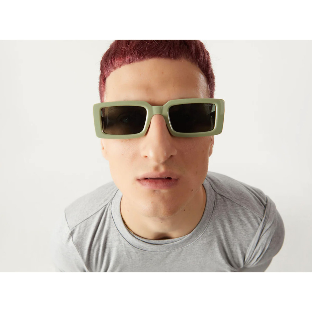 KOMONO Malick Moss แว่นกันแดดทรงสี่เหลี่ยมผืนผ้า สีเขียว