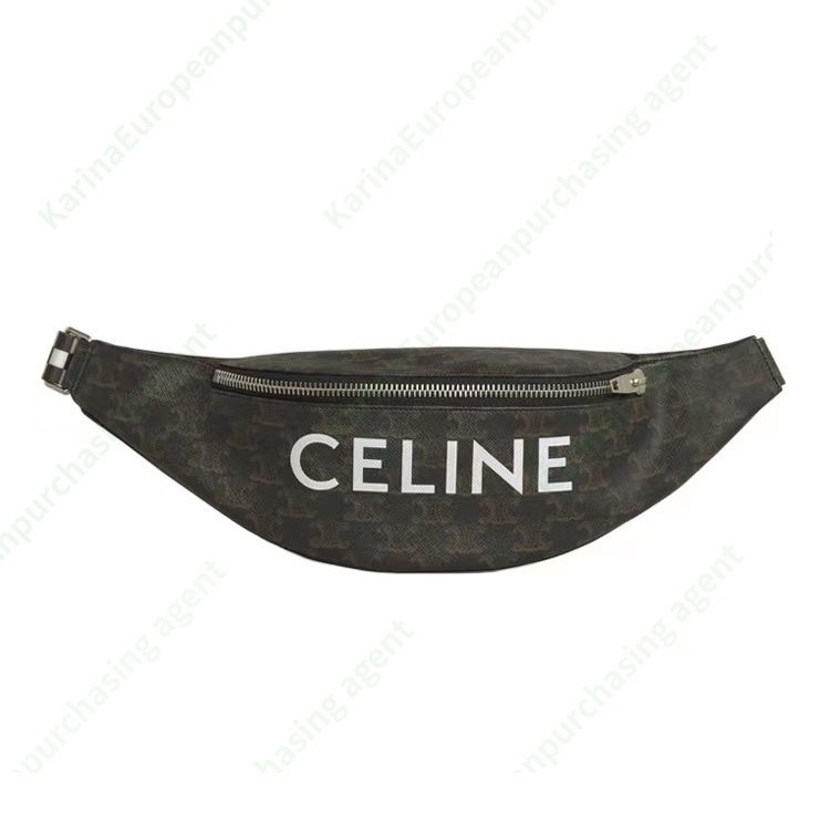 เซลีนCeline CANVAS LOGO Celine/waist bag ผู้ชายและผู้หญิง/สไตล์เดียวกัน//กระเป๋าคาดอก/Celine/กระเป๋