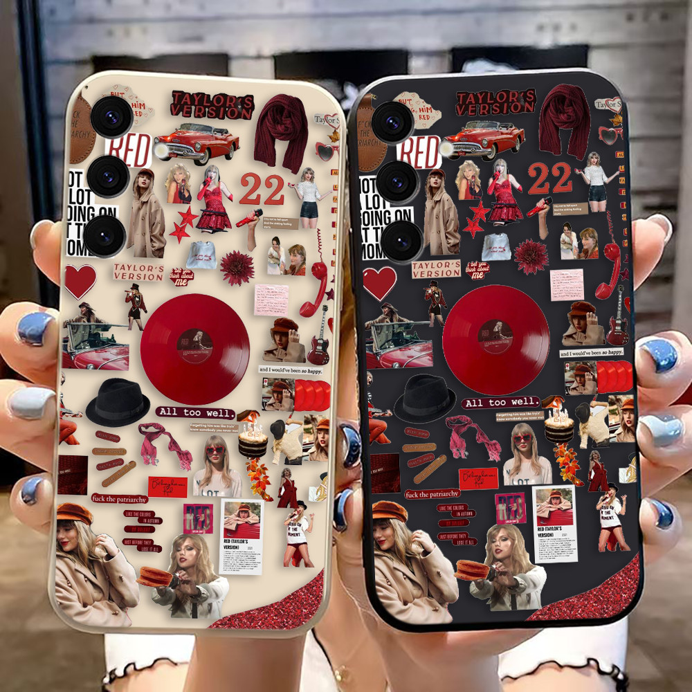 ยอดนิยม pop นักร้อง Taylor Swifi สีสันตรงขอบซิลิโคน TPU เคสโทรศัพท์สําหรับ Samsung S30 S25 S24 S23 S