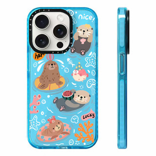 น่ารักการ์ตูนนากว่ายน้ํากรณีเข้ากันได้สําหรับIPhone 11 14 15…