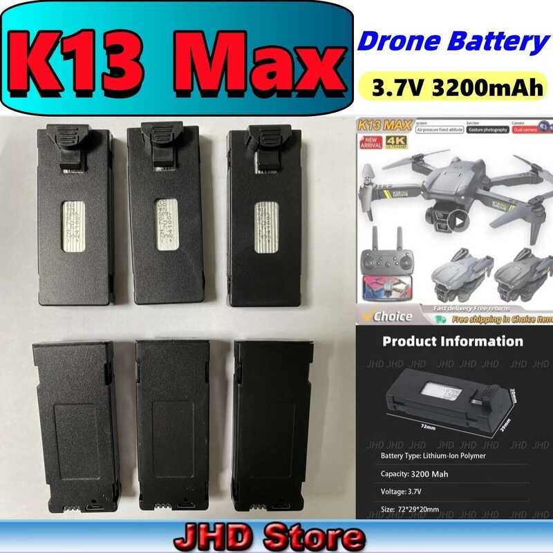 ❃ JHD MAX แบตเตอรี่ K13max RC Drone อะไหล่ 3.7V 3200Mah แบตเตอรี่/Usb K13 Max แบตเตอรี่ขายส่ง ❃