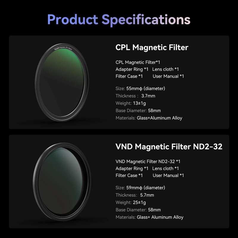 ❃ TELESIN โทรศัพท์ CPL VND Filter สําหรับ 15 Pro Max พร้อมโทรศัพท์ป้องกันกรณีเลนส์กรองสําหรับ I