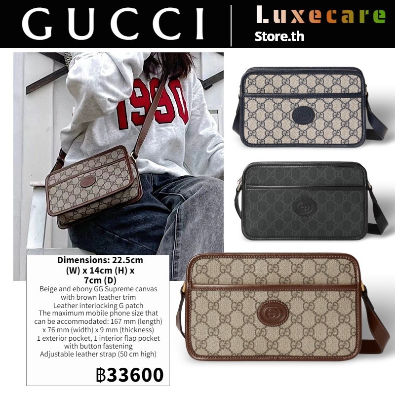 กุชชี่Gucci GG Shoulder Bag ผู้ชาย/กระเป๋าสะพายไหล่/กระเป๋าสะพายข้าง/กระเป๋ากล้อง