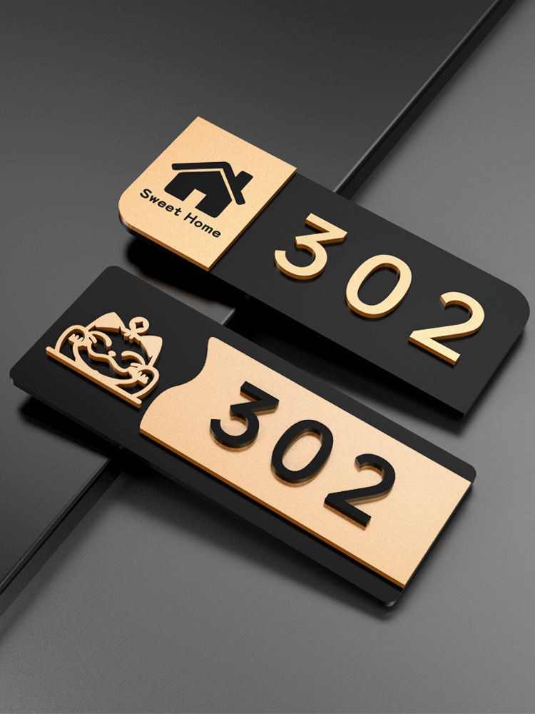 High-end สามมิติดิจิตอล House จํานวนแผ่นครัวเรือน High-End อะคริลิค Entrance House เช่า Room หอพัก House จํานวนแผ่น Custom-Made Creative Hotel B & B ป้าย