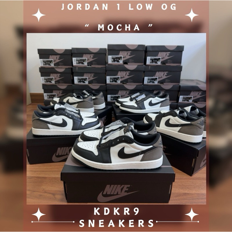[ พร้อมส่ง ] Jordan 1 Retro Low OG Mocha ของแท้ 100%