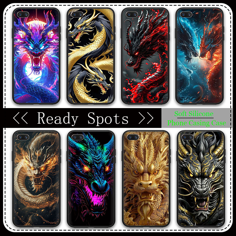 Samsung Galaxy M14 M34 5G M54 F54 M51 M62 F62 M31 M31 Prime M21S F41 D6X5 Dragon TPU สีดําเคสโทรศัพท