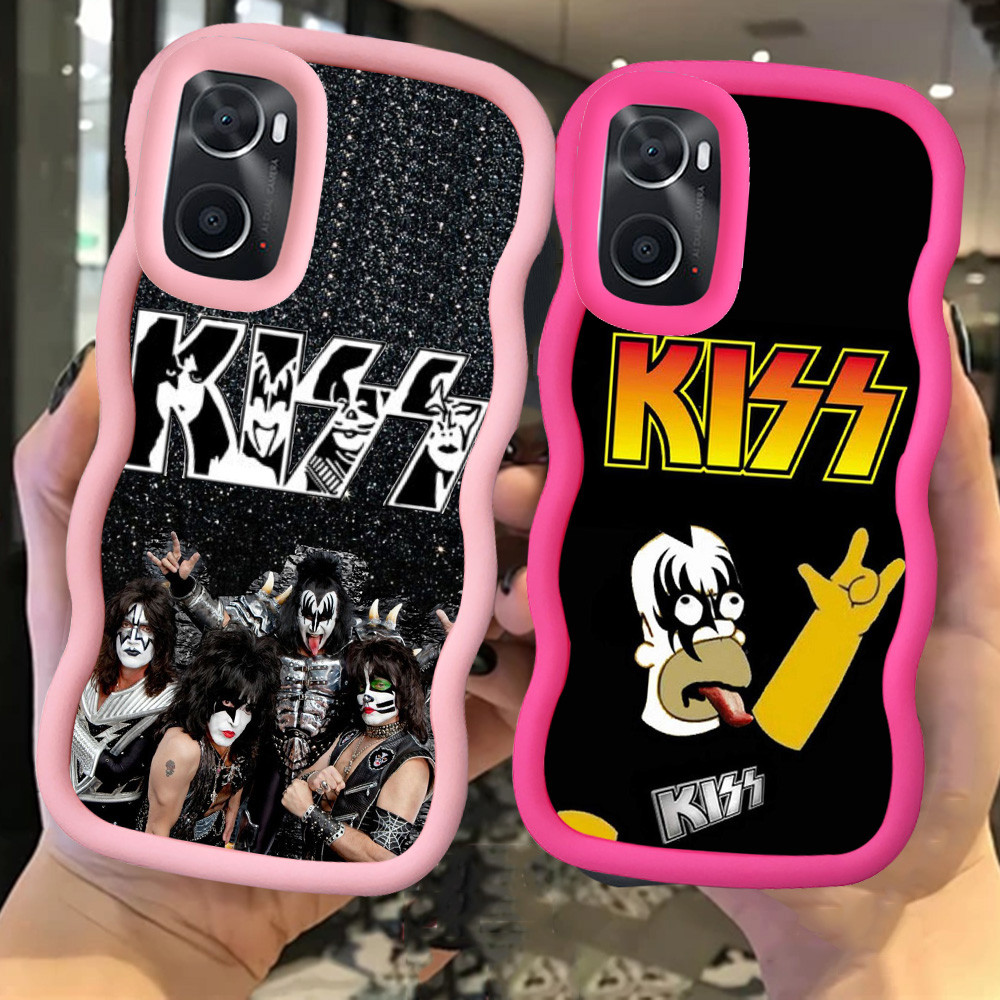 MERAH Z-56 แฟชั่น Rock Band สีแดงสีดําสีชมพูปลอกสําหรับ OPPO A76 A96 A36 K10 Realme 9i