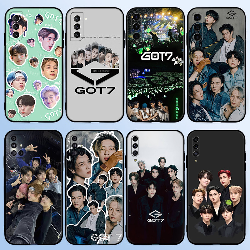 GOT7 สําหรับ Samsung A54 5G A55 A60 A70 A71 A72 A73 F62 TPU ซิลิโคนอ่อนนุ่มกันกระแทกหรูหราเคสโทรศัพท์สีดํา
