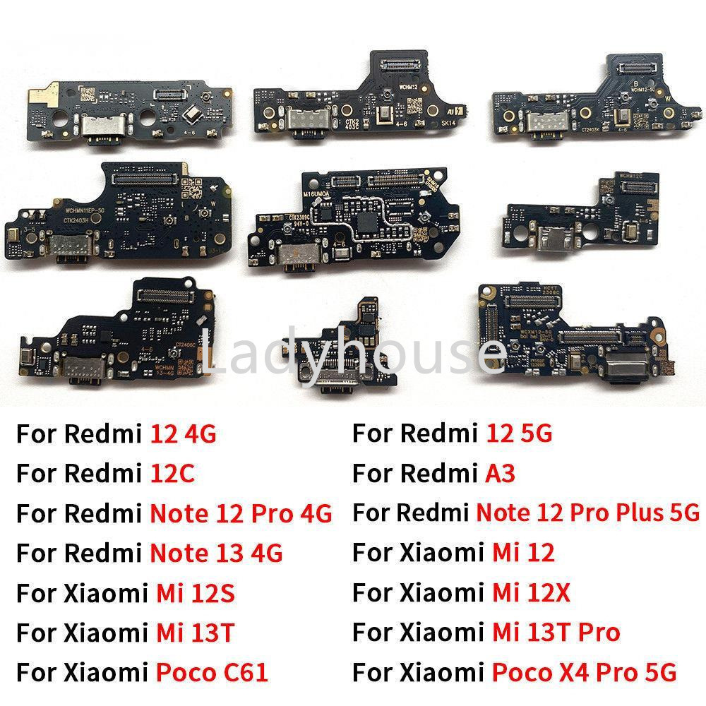 Usb ชาร์จพอร์ต Micro Dock Connector Flex สําหรับ Xiaomi Redmi 12 4G 5G 12C A3 หมายเหตุ 12 13 Mi 12 1