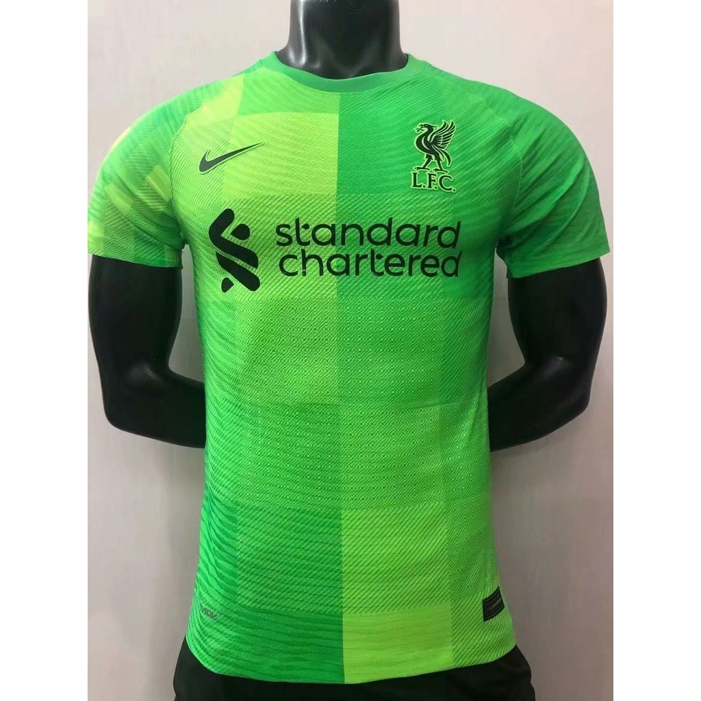 ในสต็อก Player IssuePremium 2021-22 Liverpool Jersey 2122 LFC เสื้อฟุตบอลผู้รักษาประตูสีเขียว S-2XL