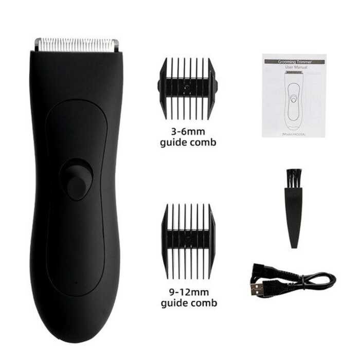 ▣ ZZOOI Waterproof Body Hair Trimmer Balls Shaver For Men Pubic Electric Men's Groomer Clipper