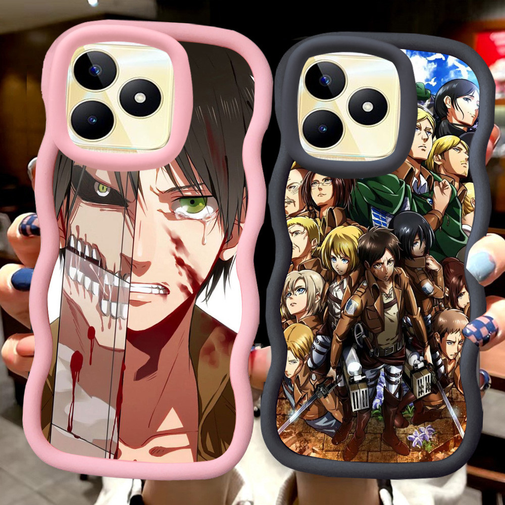 MERAH Z-43 Attack on Titan Red Black Pink Casing สําหรับ Realme Narzo 50i C30S C65 C30 50A C55 N53 P