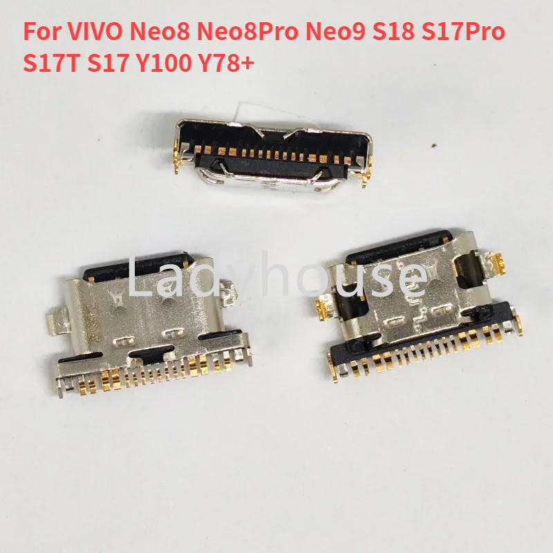5-50pcs USB แท่นชาร์จพอร์ต Charger Connector Type-C 16pin ปลั๊กสําหรับ VIVO Neo8 Neo8Pro Neo9 S18 S17Pro S17T S17 Y100 Y78 + ชาร์จ Pin Dock Connector