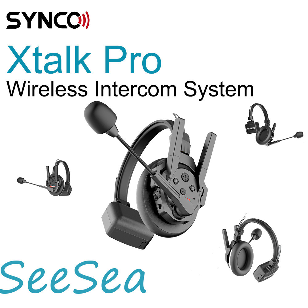 Synco Xtalk Pro 2.4G Full-Duplex ชุดหูฟังระยะไกลหูเดี่ยวระบบอินเตอร์คอมไร้สายสําหรับภาพยนตร์และโทรท