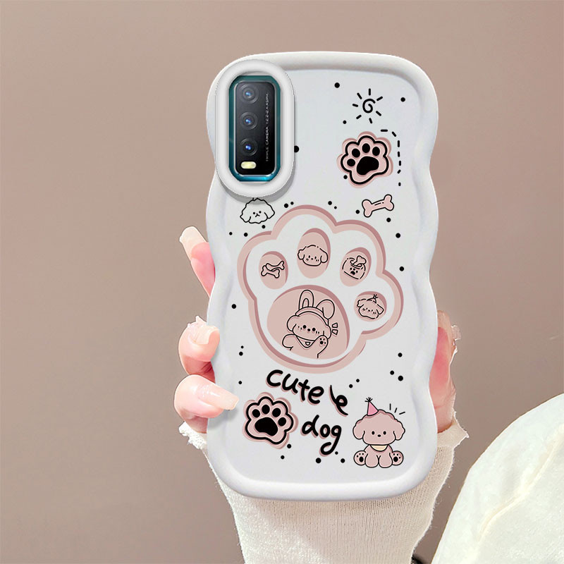 การ์ตูนน่ารักสุนัขแมว Claw เคสโทรศัพท์สําหรับ VIVO Y01 Y01A Y02A Y02T Y02S Y3S Y11 Y12S Y15S Y16 Y17S Y20 Y20i Y21S Y21A Y22S Y33S Y22T Soft Shell Y33S Y22T Soft Edge