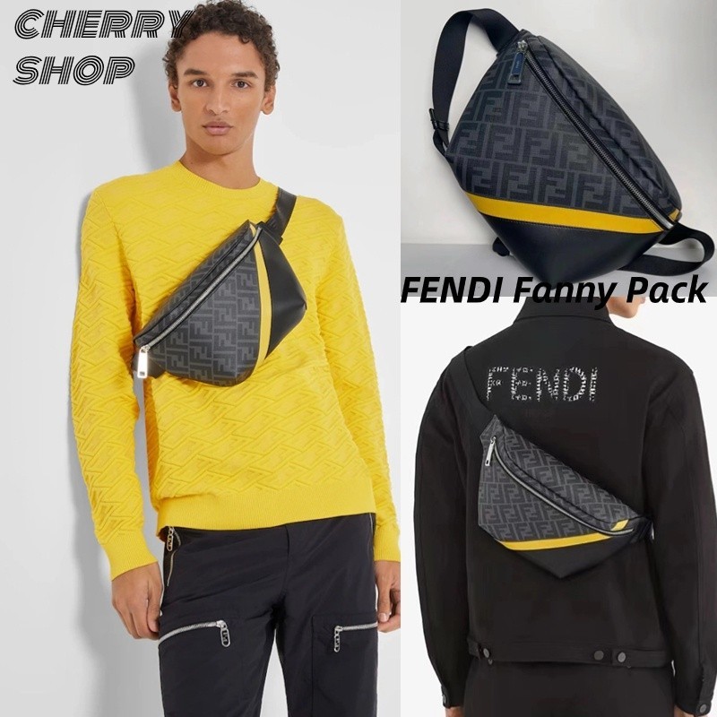 เฟนดิ FENDI Fanny Packกระเป๋าคาดเอวผู้ชาย แพ็คหน้าอก/ แบรนด์ใหม่และเป็นของแท้