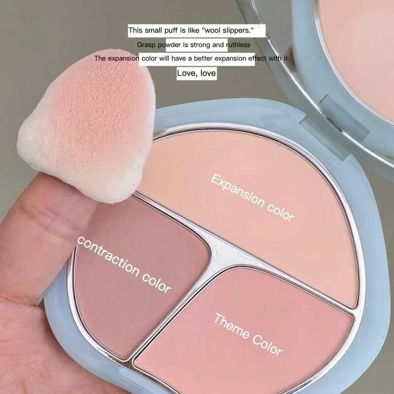 ▥ Timage Original 3 สี Blush Palette - โปร่งแสง Highlighter Foundation แรเงาแต่งหน้าหรูหรา Fair