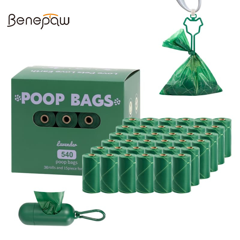 เบเนปาว ถุงเซ่อสุนัข 540 270 แพ็คหนาพิเศษ ป้องกันการรั่วซึม แข็งแรง ทนทานถุงขยะขนาดใหญ่พร้อมเครื่องจ่ายใช้งานง่ายม้วนค่า