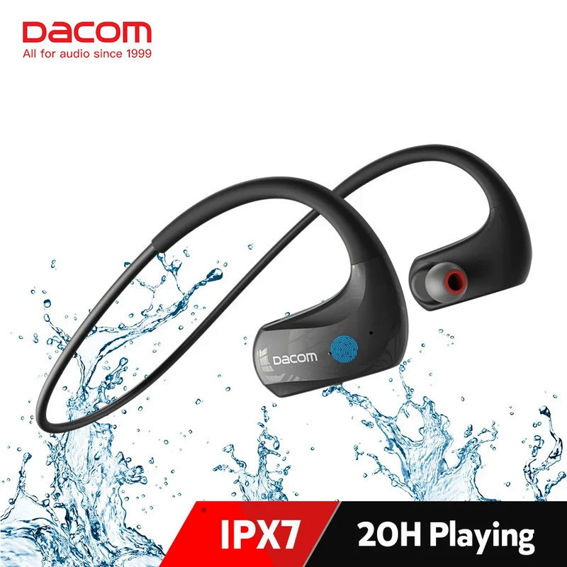 Dacom Bluetooth 5.3 Earphones Sports Wireless Headphones Deep Bass IPX7 Waterproof Running 20H Play