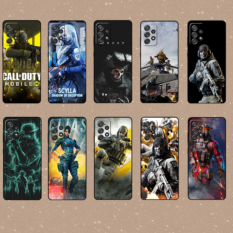 พิมพ์แฟชั่นสําหรับ Samsung J2 j4 j5 j6 j7 j730 j8 Plus Prime Call of Duty เคสโทรศัพท์ TPU สีดํานุ่ม