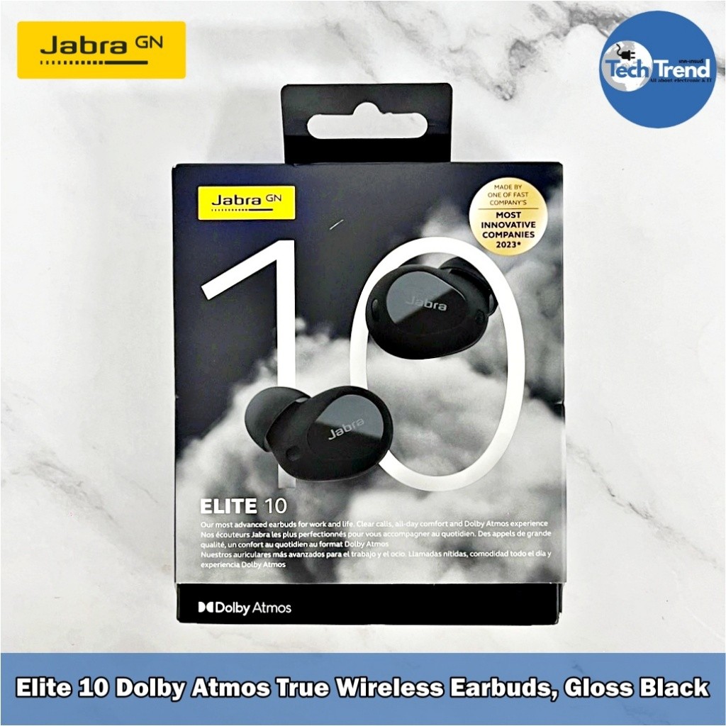 (Jabra) Elite 10 Dolby Atmos True Wireless Earbuds, Gloss Black หูฟังบลูทูธไร้สาย ระบบเสียงDolby At