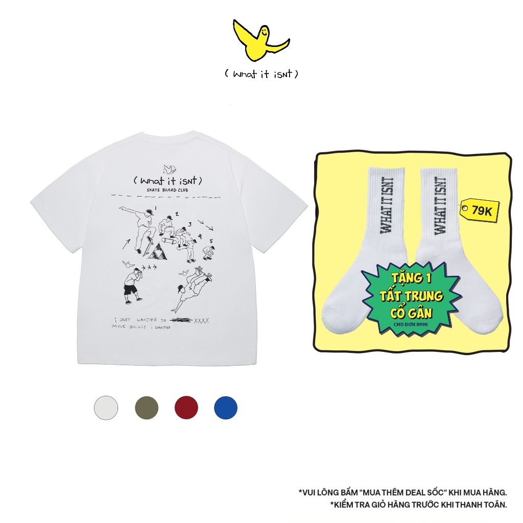 Wii Cotton Skateboard Club Tee - isNt