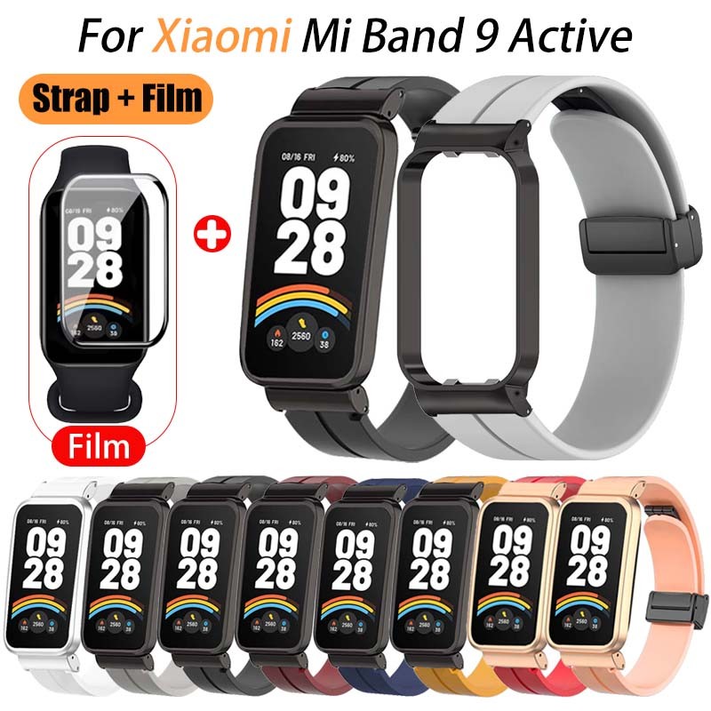 สาย สําหรับ Xiaomi Mi Band 9 Active นาฬิกา สาย สำรอง สาย ซิลิโคน แม่เหล็ก สําหรับ Xiaomi MiBand 9 Ac