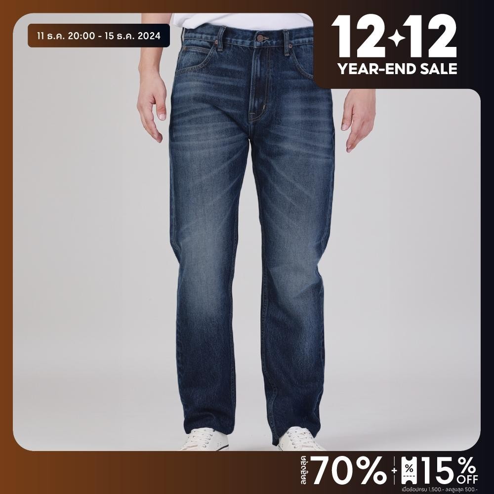 LEE กางเกงยีนส์ผู้ชาย คอลเลคชั่น Buddy Lee เอวกลาง ทรงตรง Miami รุ่น LE F124MMIAN07 สียีนส์กลาง