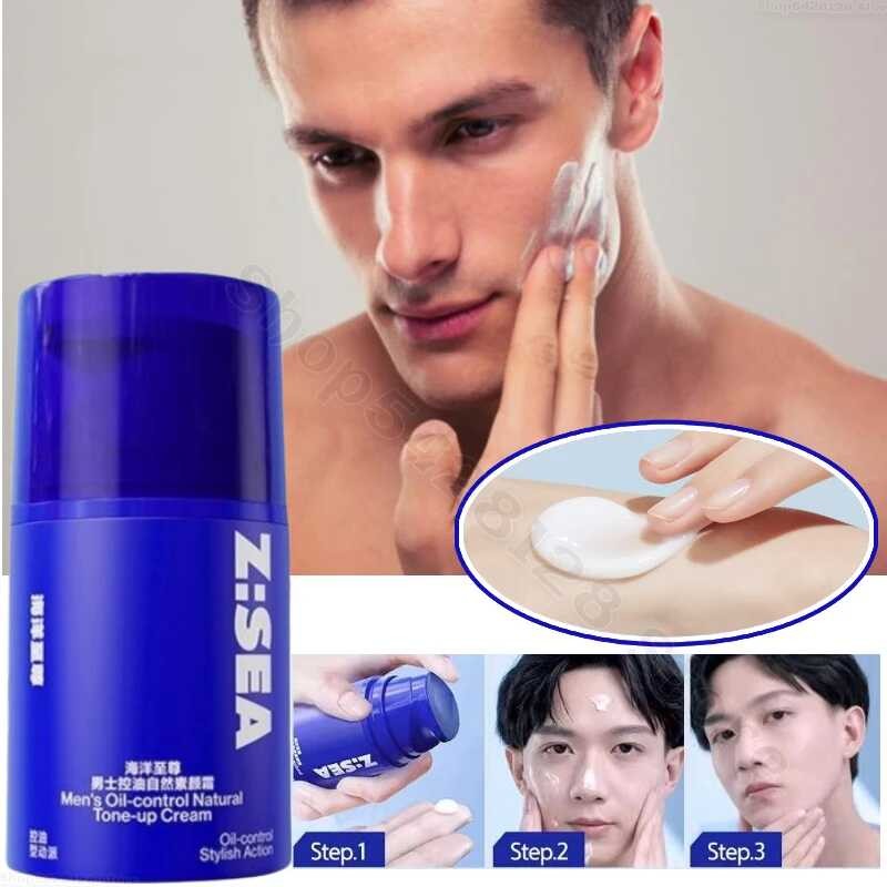 ▣ Zsea Men's Natural Concealer Refreshing Oil Control Evenly Brightens Skin Color Hides Shrink