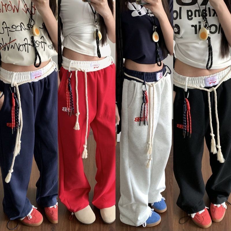 ใหม่ American Street Dance Hip-Hop Sports Sweatpants Straight All-Match
