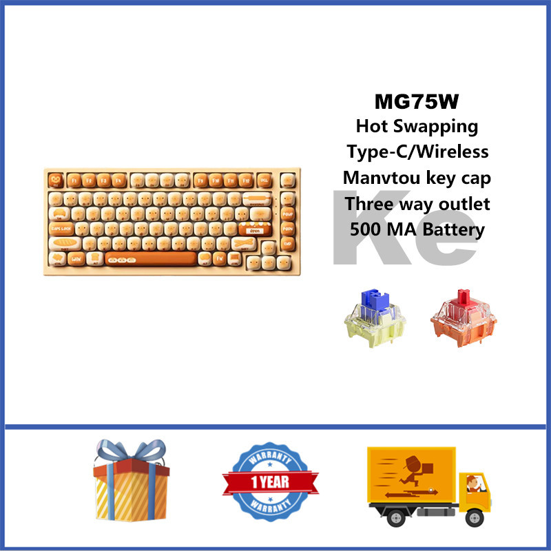 Akko MG75W Steamed Bun Paradise MOG คีย์บอร์ดไร้สาย 75% คีย์บอร์ดเกมแบบกําหนดเองแบบถอดเปลี่ยนได้ร้อ