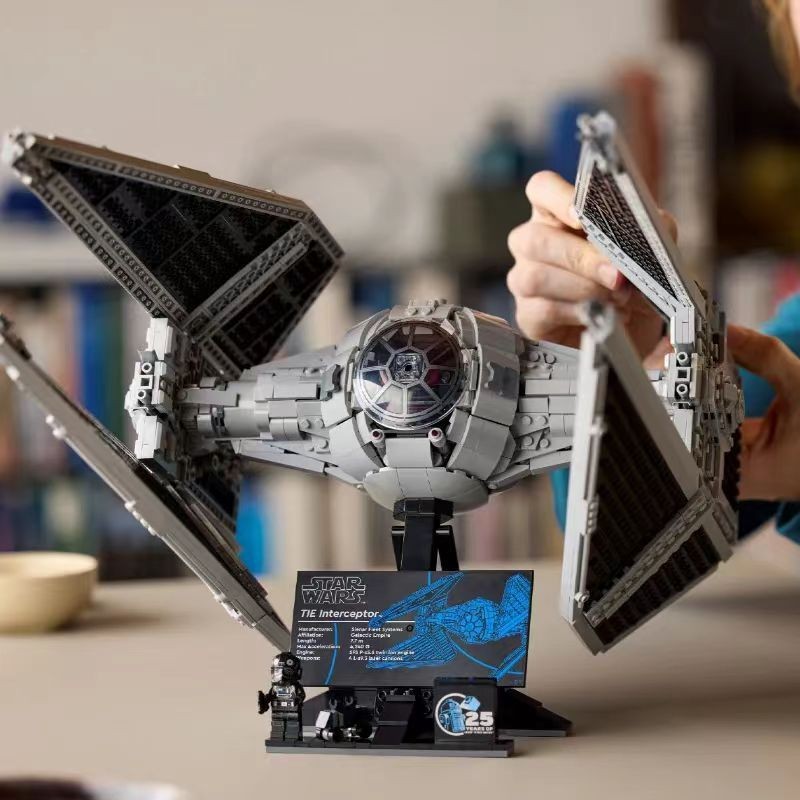 TOPStar Wars 75382 TIE Interceptor - โมเดลยานอวกาศ, ของเล่นทางปัญญาสําหรับเด็กผู้ชาย