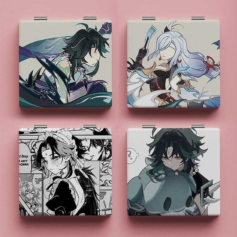 ◆ Yuan Shen Folding Cosmetic Mirror Xiao Make-Up Mirrors For Woman Shenhe Anime Cosplay Accesor