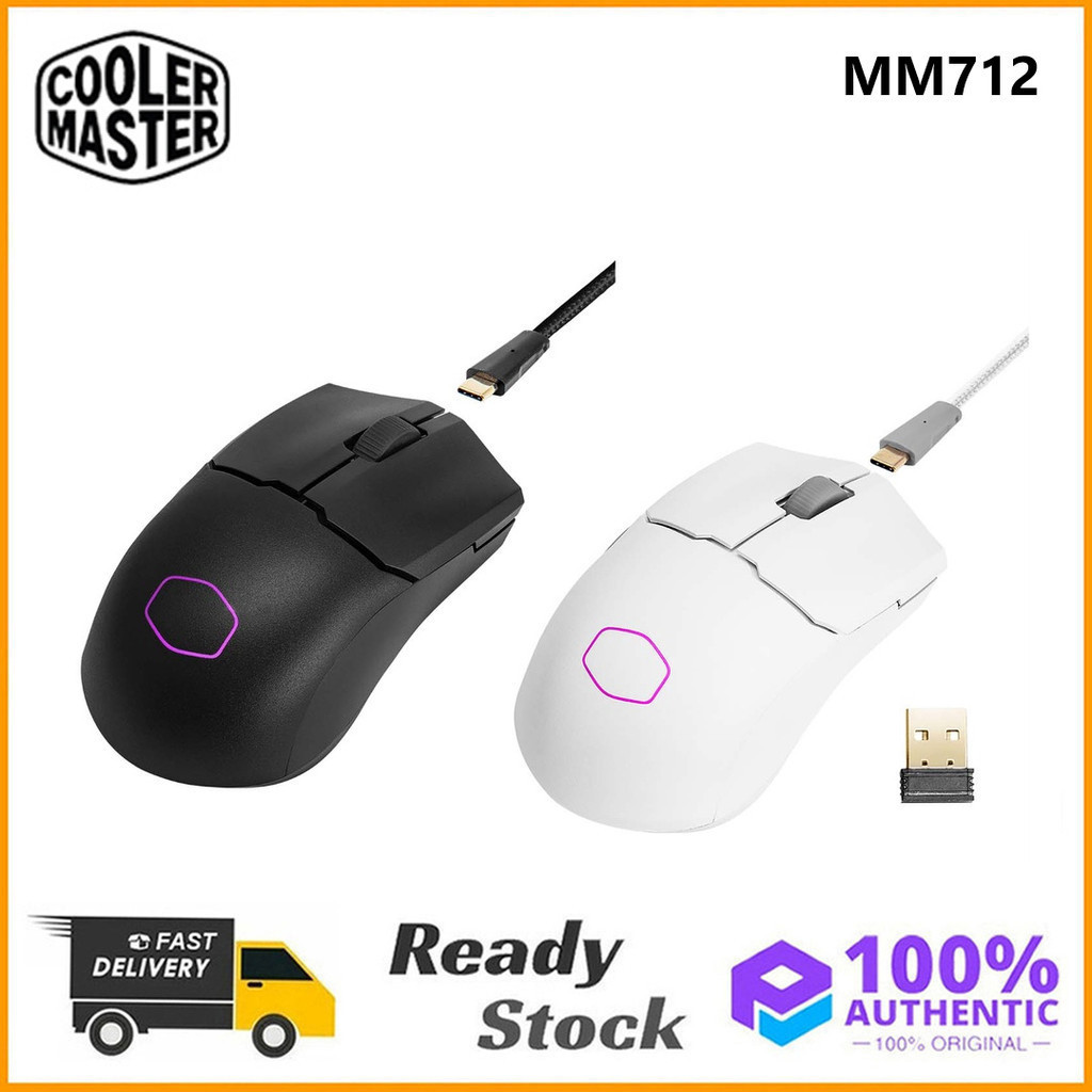 Cooler Master MM712 เมาส์สําหรับเล่นเกมไร้สายน้ําหนักเบา Bluetooth Tri-mode Hybrid