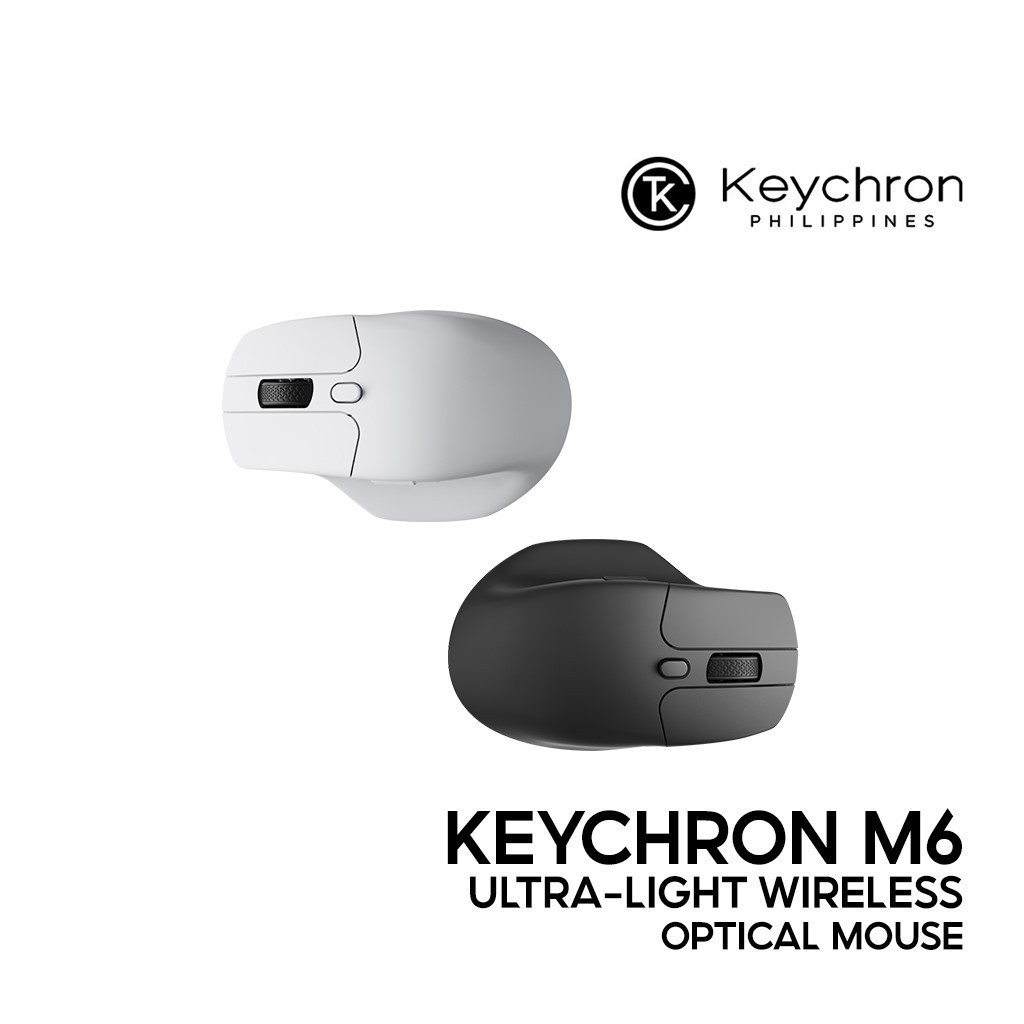 Keychron M6 เมาส์ออปติคอลไร้สายน้ําหนักเบาพิเศษ 78g, 26,000 DPI