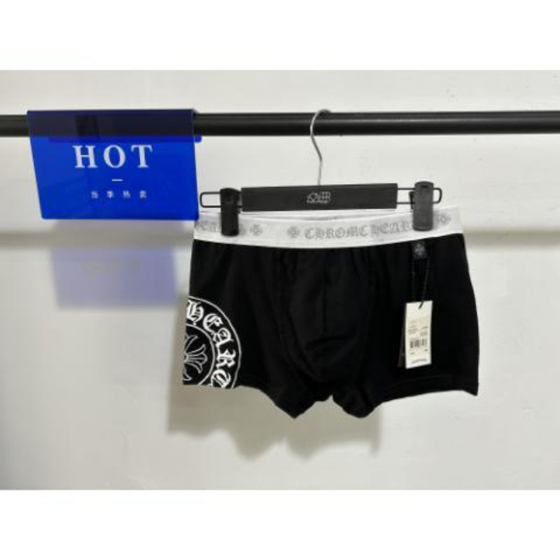 Chrome Hearts ของแท้ CH Chrome Hearts ผ้าฝ้ายแท้สบายและระบายอากาศได้ชุดชั้นในชายกางเกงนักมวยกางเกงข