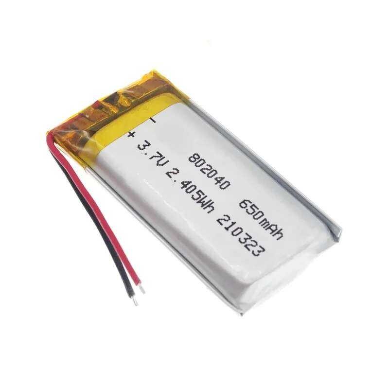 ❃ 802040 3.7V 700Mah แบตเตอรี่ลิเธียมโพลิเมอร์แบบชาร์จไฟได้สําหรับ Mp3 Mp4 GPS LED ของเล่นชุดหู
