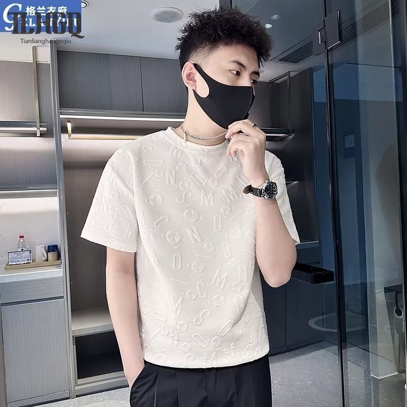 ♞,♘,♙ เสื้อยืดผู้ชาย แฟชั่นและแบรนด์อินเทรนด์ 5/4 แขนลําลองสบายรอบคอแขนสั้น lo