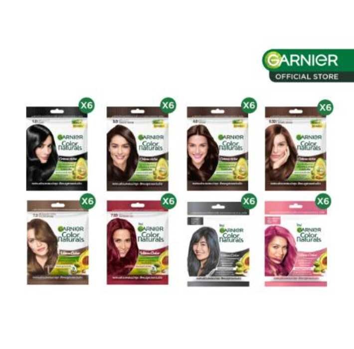 การ์นิเย่ คัลเลอร์ แนทเชอรัลส์ Garnier Color Naturals 6 Pcs (สีผม,ยาย้อมผม,Garnier Hair Color)